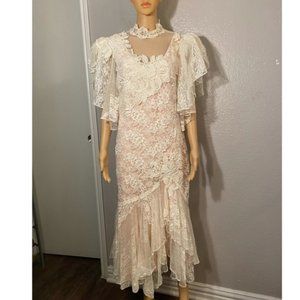 Vintage Victorian/Boho Wedding Dress - Barbara Chodos for Michael Marcella
